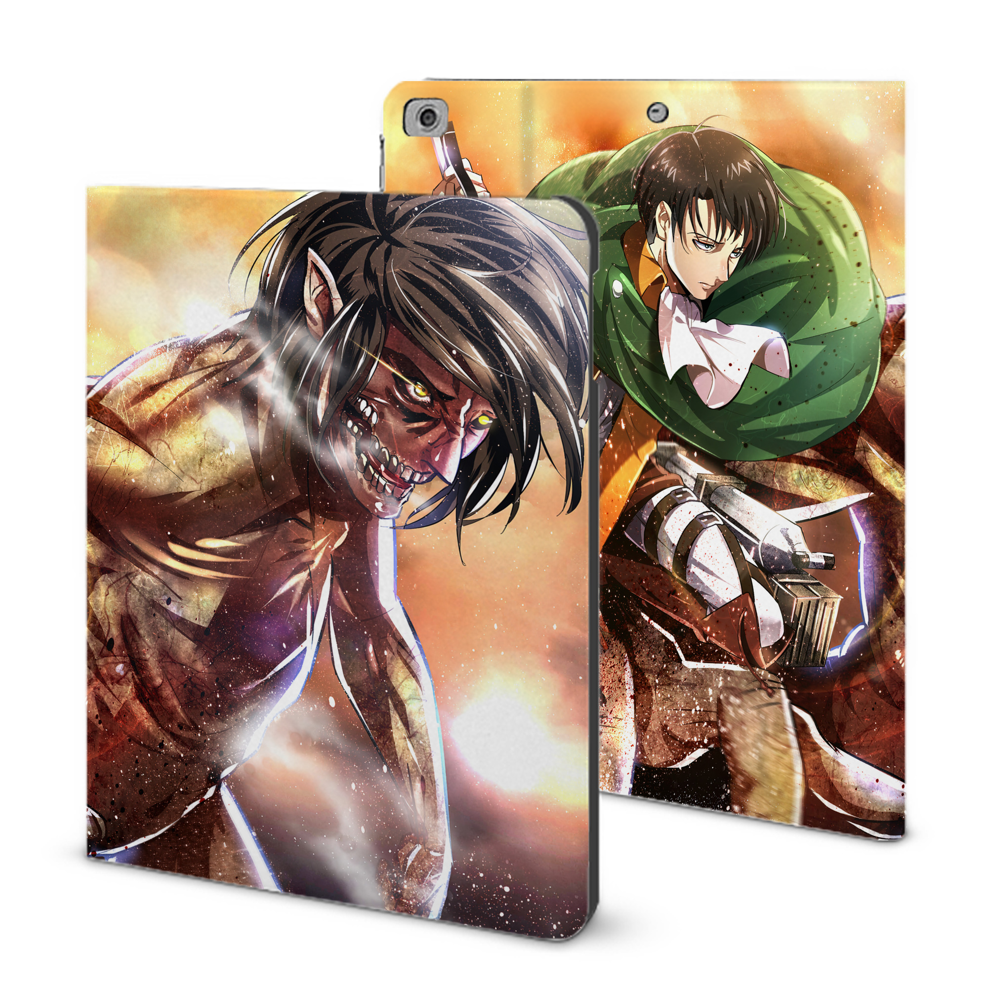 （画像用） 進撃の巨人 Attack on Titan IPad ケース ブック型 PUレザー TPU 耐衝撃 軽量 薄型 ペン収納なし 全面保護 IPad 各モデル対応